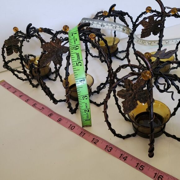 HUGE Ornate Pumpkin Candle Holders (2) - Picture 8 of 10